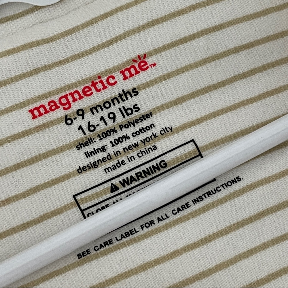Magnetic Me Onepiece minky magnetic pram Cream size 6-9 months soft lounge snow - Picture 4 of 4